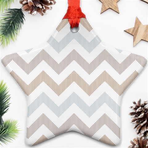 Colored Zigzag Seamless Patterns Ornament (Star) from ArtsNow.com Front