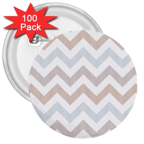 Colored Zigzag Seamless Patterns 3  Buttons (100 pack)  from ArtsNow.com Front