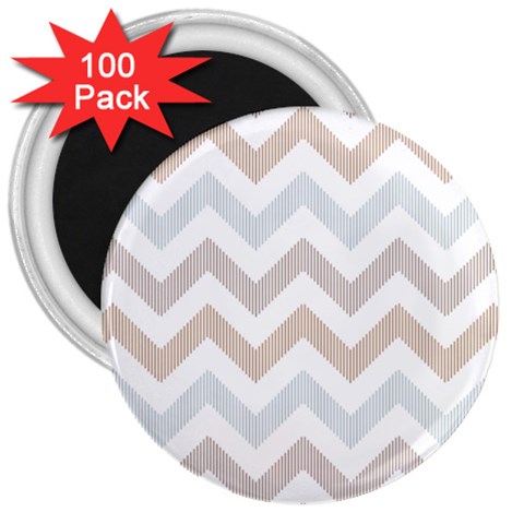 Colored Zigzag Seamless Patterns 3  Magnets (100 pack) from ArtsNow.com Front