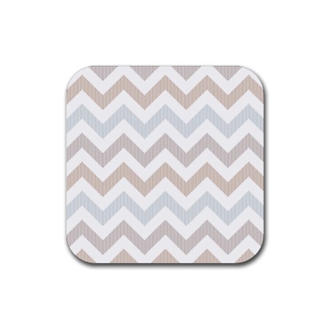 Colored Zigzag Seamless Patterns Rubber Coaster (Square) from ArtsNow.com Front