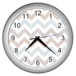 Colored Zigzag Seamless Patterns Wall Clock (Silver)