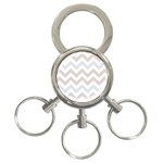 Colored Zigzag Seamless Patterns 3-Ring Key Chain