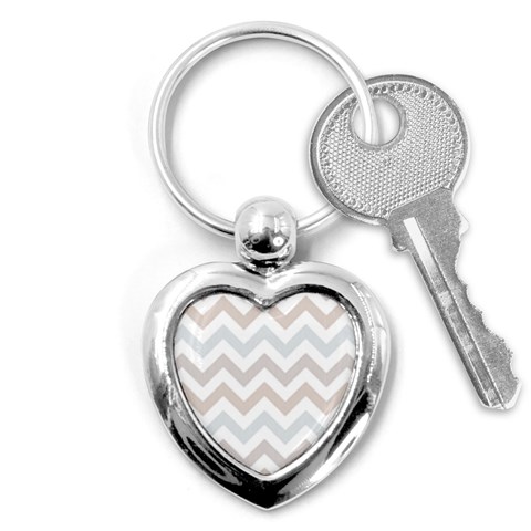 Colored Zigzag Seamless Patterns Key Chain (Heart) from ArtsNow.com Front