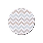 Colored Zigzag Seamless Patterns Rubber Round Coaster (4 pack)