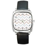 Colored Zigzag Seamless Patterns Square Metal Watch