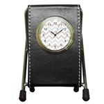 Colored Zigzag Seamless Patterns Pen Holder Desk Clock