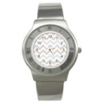 Colored Zigzag Seamless Patterns Stainless Steel Watch