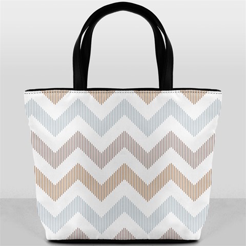 Colored Zigzag Seamless Patterns Bucket Bag from ArtsNow.com Front