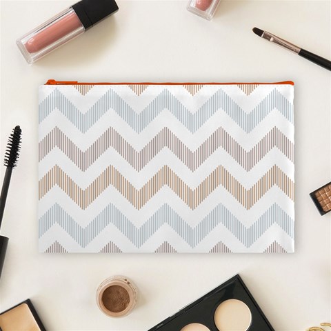 Colored Zigzag Seamless Patterns Cosmetic Bag (Large) from ArtsNow.com Front