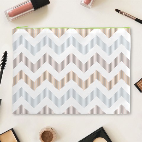 Colored Zigzag Seamless Patterns Cosmetic Bag (XL) from ArtsNow.com Front