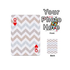 Queen Colored Zigzag Seamless Patterns Playing Cards 54 Designs (Mini) from ArtsNow.com Front - HeartQ