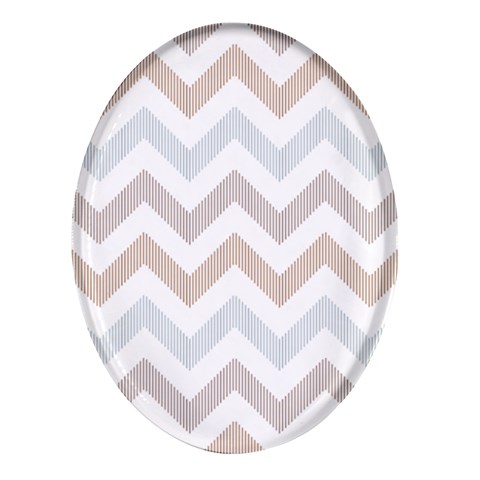 Colored Zigzag Seamless Patterns Oval Glass Fridge Magnet (4 pack) from ArtsNow.com Front