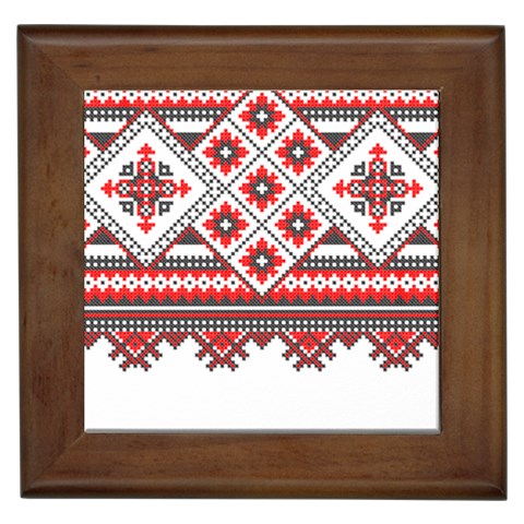 Retro Knitting Patterns Seamless Framed Tile from ArtsNow.com Front