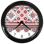 Retro Knitting Patterns Seamless Wall Clock (Black)