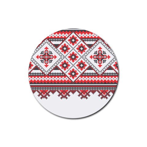 Retro Knitting Patterns Seamless Rubber Round Coaster (4 pack) from ArtsNow.com Front