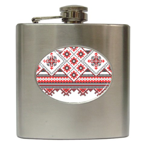 Retro Knitting Patterns Seamless Hip Flask (6 oz) from ArtsNow.com Front