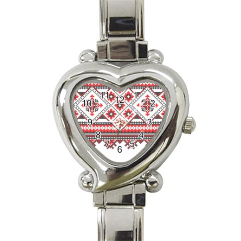 Retro Knitting Patterns Seamless Heart Italian Charm Watch from ArtsNow.com Front