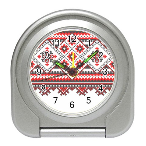 Retro Knitting Patterns Seamless Travel Alarm Clock from ArtsNow.com Front