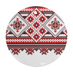 Retro Knitting Patterns Seamless Round Ornament (Two Sides)