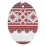 Retro Knitting Patterns Seamless Oval Ornament (Two Sides)