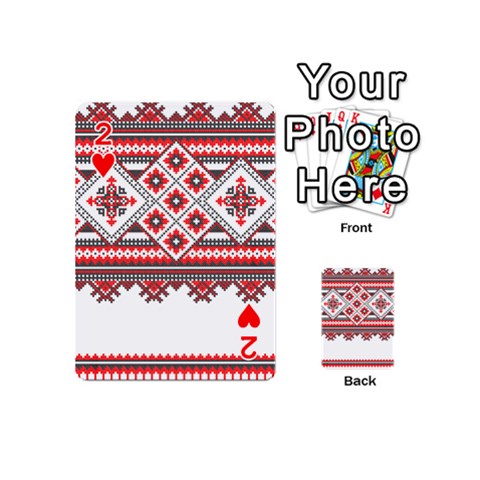 Retro Knitting Patterns Seamless Playing Cards 54 Designs (Mini) from ArtsNow.com Front - Heart2