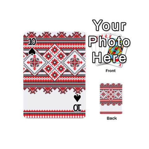 Retro Knitting Patterns Seamless Playing Cards 54 Designs (Mini) from ArtsNow.com Front - Spade10