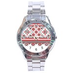 Retro Knitting Patterns Seamless Stainless Steel Analogue Watch