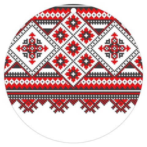 Retro Knitting Patterns Seamless UV Print Acrylic Ornament Round from ArtsNow.com Front