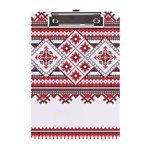 Retro Knitting Patterns Seamless A5 Acrylic Clipboard