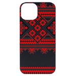 Retro Knitting Patterns Seamless iPhone 14 Black UV Print Case