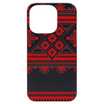 Retro Knitting Patterns Seamless iPhone 14 Pro Black UV Print Case