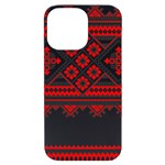 Retro Knitting Patterns Seamless iPhone 14 Pro Max Black UV Print Case