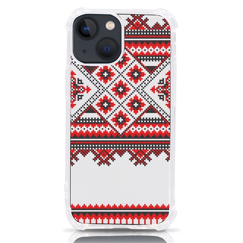 Retro Knitting Patterns Seamless iPhone 13 mini TPU UV Print Case from ArtsNow.com Front