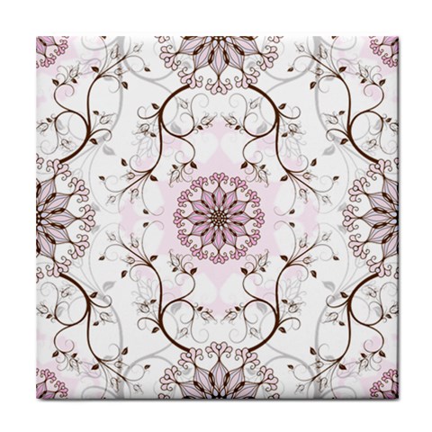 Floral Flora Flower Seamless Pattern Tile Coaster from ArtsNow.com Front