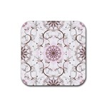 Floral Flora Flower Seamless Pattern Rubber Coaster (Square)