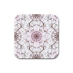 Floral Flora Flower Seamless Pattern Rubber Square Coaster (4 pack)