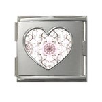 Floral Flora Flower Seamless Pattern Mega Link Heart Italian Charm (18mm)