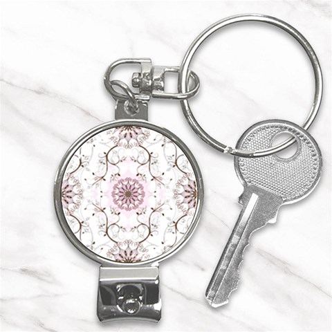 Floral Flora Flower Seamless Pattern Nail Clippers Key Chain from ArtsNow.com Front