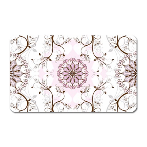 Floral Flora Flower Seamless Pattern Magnet (Rectangular) from ArtsNow.com Front