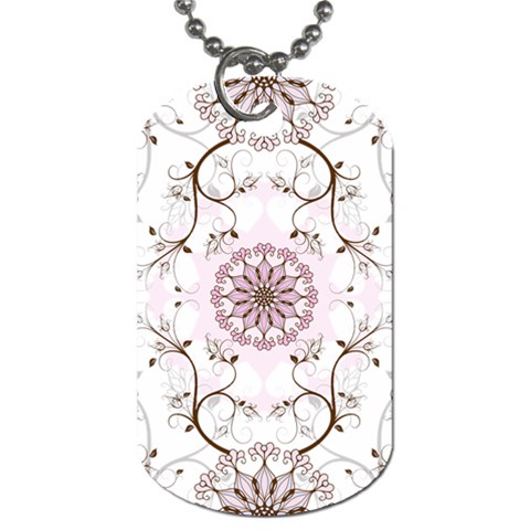 Floral Flora Flower Seamless Pattern Dog Tag (Two Sides) from ArtsNow.com Front