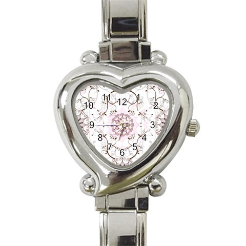 Floral Flora Flower Seamless Pattern Heart Italian Charm Watch from ArtsNow.com Front