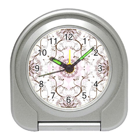 Floral Flora Flower Seamless Pattern Travel Alarm Clock from ArtsNow.com Front