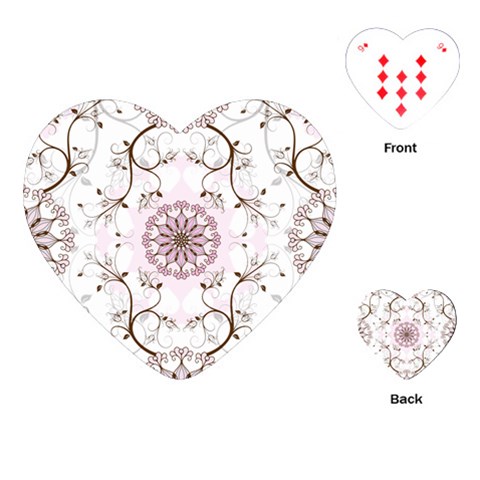 Floral Flora Flower Seamless Pattern Playing Cards Single Design (Heart) from ArtsNow.com Front