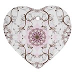 Floral Flora Flower Seamless Pattern Heart Ornament (Two Sides)