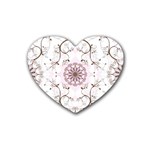 Floral Flora Flower Seamless Pattern Rubber Coaster (Heart)