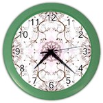 Floral Flora Flower Seamless Pattern Color Wall Clock