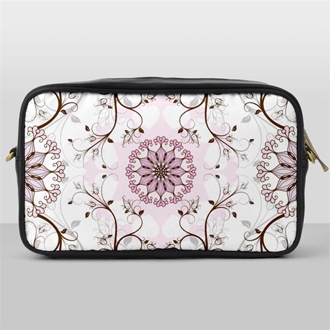 Floral Flora Flower Seamless Pattern Toiletries Bag (One Side) from ArtsNow.com Front