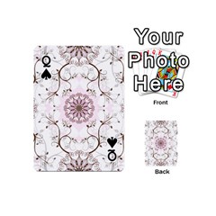 Queen Floral Flora Flower Seamless Pattern Playing Cards 54 Designs (Mini) from ArtsNow.com Front - SpadeQ