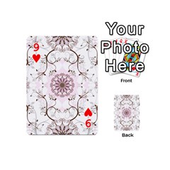 Floral Flora Flower Seamless Pattern Playing Cards 54 Designs (Mini) from ArtsNow.com Front - Heart9