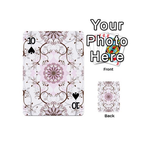 Floral Flora Flower Seamless Pattern Playing Cards 54 Designs (Mini) from ArtsNow.com Front - Spade10